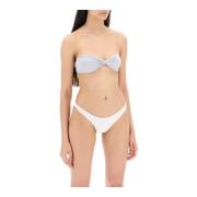 Twisted Bandeau Bikini Top Magda Butrym , Gray , Dames