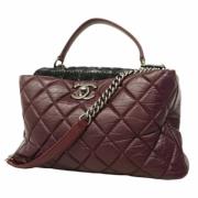 Pre-owned Leather chanel-bags Chanel Vintage , Red , Dames