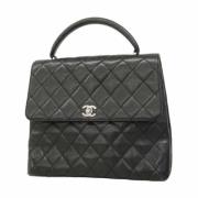 Pre-owned Leather chanel-bags Chanel Vintage , Black , Dames