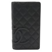 Pre-owned Leather wallets Chanel Vintage , Black , Dames