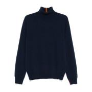 Navy Blauwe Kasjmier Gebreide Trui Paul Smith , Blue , Heren