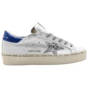 Witte Glitter en Blauwe Sneakers Golden Goose , White , Dames