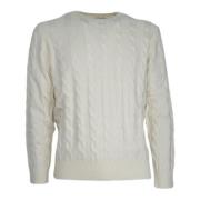 Heren Gevlochten Cashmere Trui Cashmere Company , White , Heren