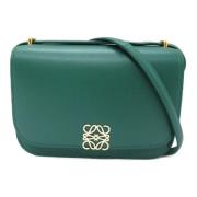 Pre-owned Leather shoulder-bags Loewe Pre-owned , Green , Dames