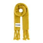 Mohair Blend Mosterd Sjaal Jil Sander , Yellow , Dames