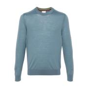 Turquoise Blauwe Crew Neck Sweater Paul Smith , Blue , Heren