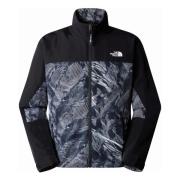 Zwarte 3D-geprinte Staande Kraag Jas The North Face , Black , Heren