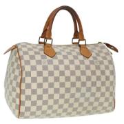 Pre-owned Canvas handbags Louis Vuitton Vintage , White , Dames