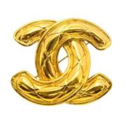 Pre-owned Fabric brooches Chanel Vintage , Yellow , Dames