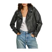 Biker City Leren Jas Pepe Jeans , Black , Dames