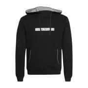 Hoodie met Logo Print - Stijlvol en Comfortabel Emporio Armani , Black...