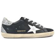 Zwart Wit Ster Zilver Glitter Sneakers Golden Goose , Black , Dames