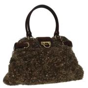 Pre-owned Wool handbags Salvatore Ferragamo Pre-owned , Brown , Dames