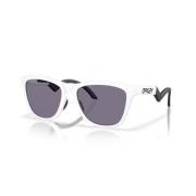 Sportieve zonnebril met uniek ontwerp Oakley , White , Unisex