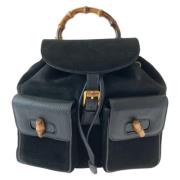 Pre-owned Leather backpacks Gucci Vintage , Black , Dames