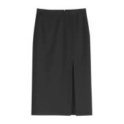 Wollen rok met zijsplit Barena Venezia , Black , Dames