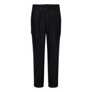 Zwarte wollen cargobroek met elastische manchet Michael Coal , Black ,...