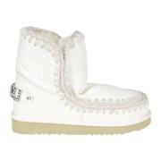 Handgemaakte Eskimo 18 Rhinestone Logo Laarzen Mou , White , Dames