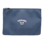 Pre-owned Fabric clutches Hermès Vintage , Blue , Dames