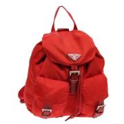 Pre-owned Nylon backpacks Prada Vintage , Red , Dames