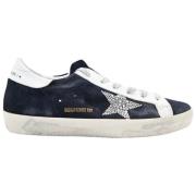 Donkerblauw Witte Sneakers met Zilveren Glitters Golden Goose , Blue ,...