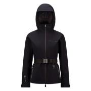 Zwarte jassen met warmte-gesealde naden Moncler , Black , Dames