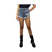 Denim Shorts 100% Katoen Samenstelling F**k , Blue , Dames