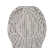 Kasjmier Zijde Beanie met Pailletten Brunello Cucinelli , Gray , Dames