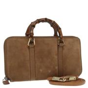 Pre-owned Suede handbags Gucci Vintage , Brown , Dames