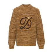 Bruine Merinowol Ronde Hals Sweater Drole de Monsieur , Brown , Heren