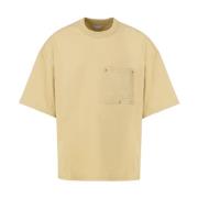 Oversized Katoenen Jersey T-shirt Bottega Veneta , Beige , Heren