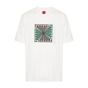 Logo Print Crew Neck T-shirts Ferrari , White , Heren