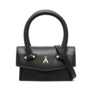 Zwarte leren tas met Fly Motif Patrizia Pepe , Black , Dames