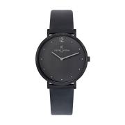 Zwarte klassieke leren dameshorloge Pierre Cardin , Black , Unisex