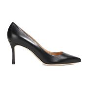 Zwarte Leren Pumps met Puntige Neus Sergio Rossi , Black , Dames