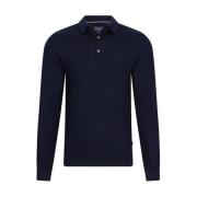 Merino Polo LS Donkerblauw Cavallaro , Blue , Heren