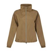 Kameel Bomberjack met Geribbelde Hals Herno , Beige , Dames