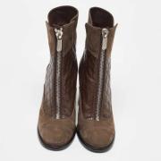 Pre-owned Leather boots Chanel Vintage , Brown , Dames