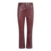 Luxe Wijn Leren Jeans Aw24 Frame , Brown , Dames