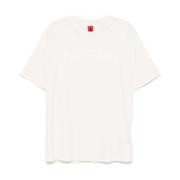 Logo Print Crew Neck T-shirts Ferrari , White , Heren