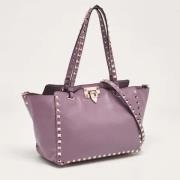 Pre-owned Leather totes Valentino Vintage , Purple , Dames