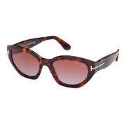 Donker Havana Zonnebril Bruin Getint Tom Ford , Brown , Dames