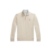 Zijdezachte Half-Zip Katoenmix Trui Polo Ralph Lauren , Beige , Heren