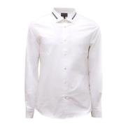 Slim Fit Katoenen Overhemd met Logokraag Emporio Armani , White , Here...