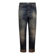 Vervaagde Donkerblauwe Heren Jeans Dondup , Blue , Heren