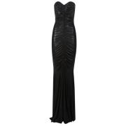 Gerimpelde Voorkant Sishtail Jurk Norma Kamali , Black , Dames