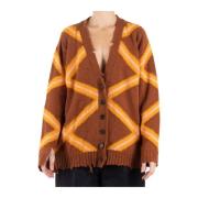 Bruin Oranje Katoenen Vest Marni , Multicolor , Dames