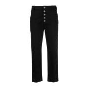 Zwarte Stijlvolle Broek Dondup , Black , Dames