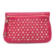 Pre-owned Leather clutches Jimmy Choo Pre-owned , Pink , Dames