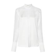 Zijden Satijnen Blouse Genny , White , Dames